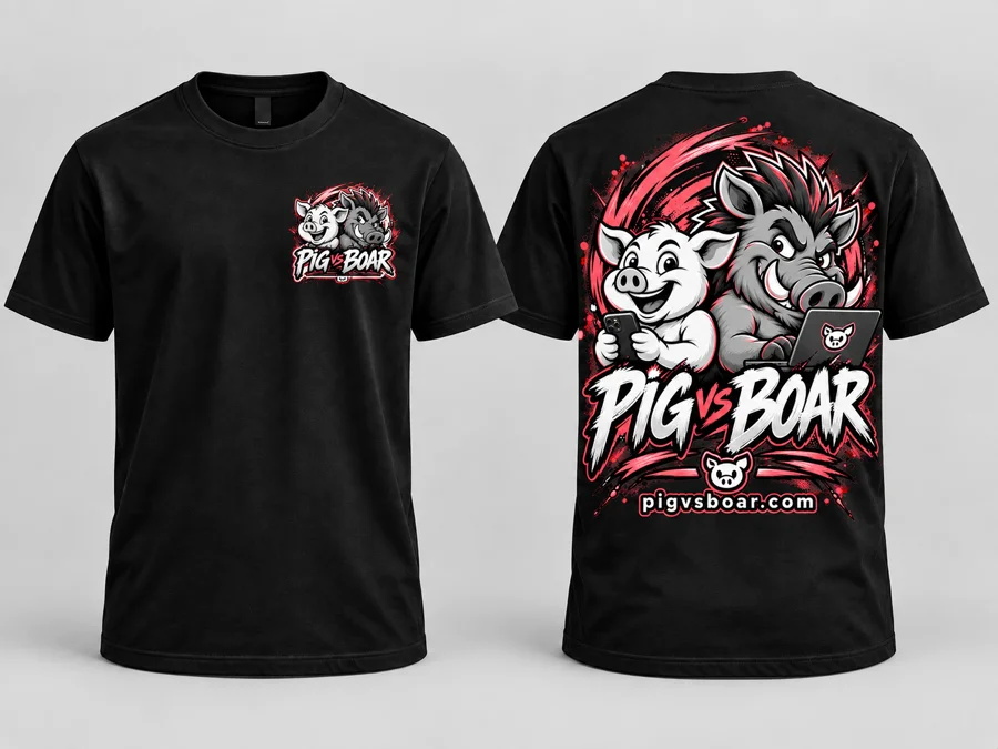 Pink Showdown T-shirt, front and back